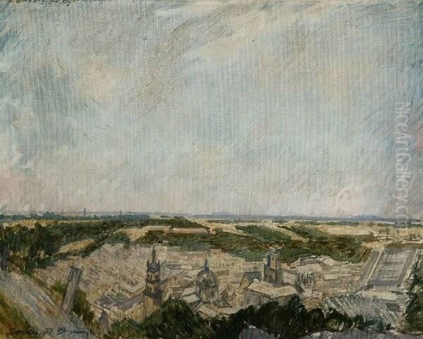 Janos Vaszary . View Of Lemberg [ukraine] Oil Painting by Janos Vaszary