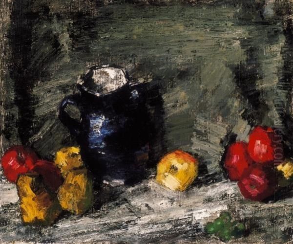 Still-life With Apples Oil Painting by Janos Vaszary