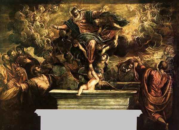 The Assumption of the Virgin Oil Painting by Jacopo Tintoretto (Robusti)