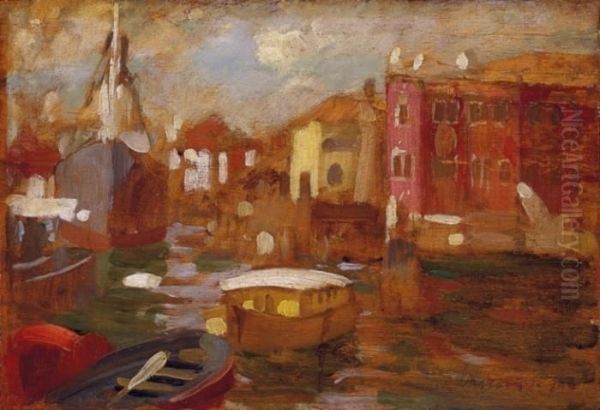 Venice Oil Painting by Janos Vaszary