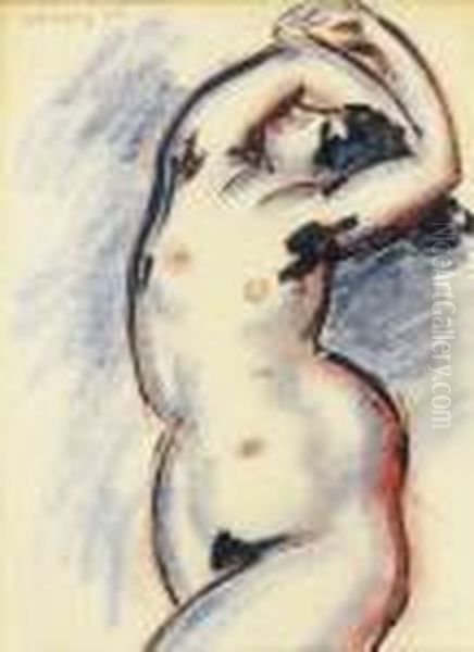 Nude Oil Painting by Janos Vaszary