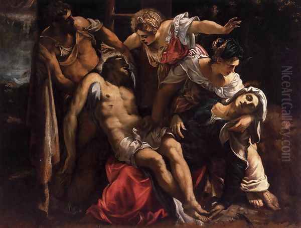 Lamentation over the Dead Christ Oil Painting by Jacopo Tintoretto (Robusti)