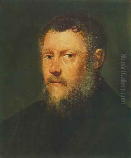 Portrait of a Man (fragment) c. 1548 Oil Painting by Jacopo Tintoretto (Robusti)