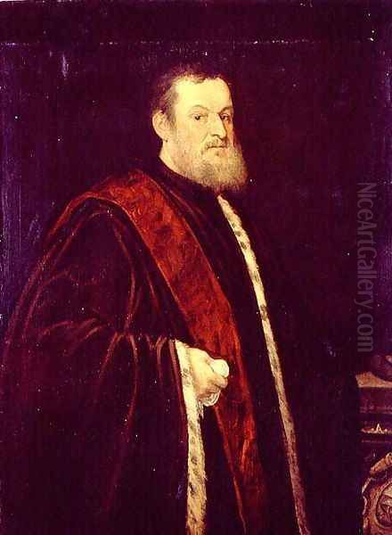 Portrait of Andrea Cappello Oil Painting by Jacopo Tintoretto (Robusti)