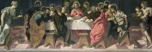 The Last Supper 3 Oil Painting by Jacopo Tintoretto (Robusti)