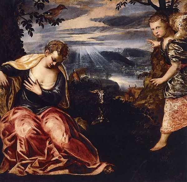 The Annunciation to Manoah's Wife Oil Painting by Jacopo Tintoretto (Robusti)