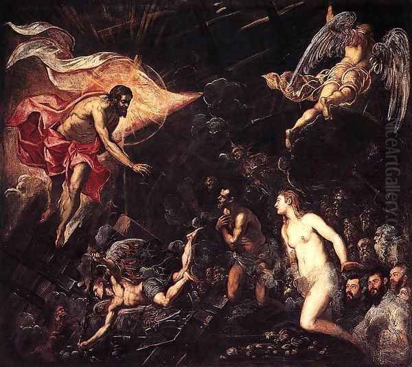 The Descent into Hell 2 Oil Painting by Jacopo Tintoretto (Robusti)