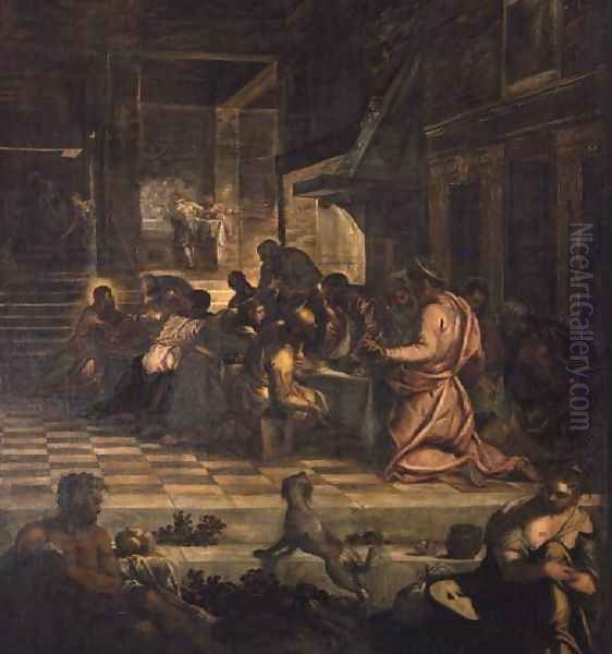 The Last Supper 4 Oil Painting by Jacopo Tintoretto (Robusti)