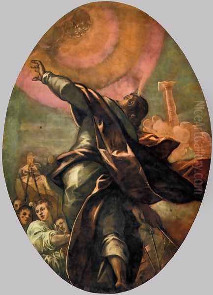 The Pillar of Fire Oil Painting by Jacopo Tintoretto (Robusti)