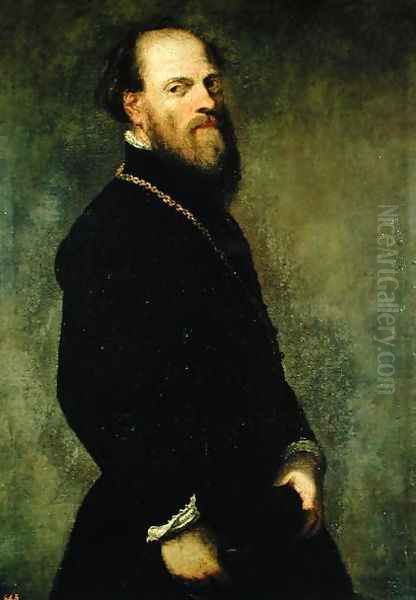 The Man with the Gold Chain, c.1550 Oil Painting by Jacopo Tintoretto (Robusti)