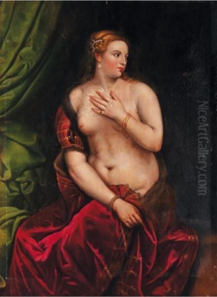 La Venus Au Miroir Oil Painting by Tiziano Vecellio (Titian)