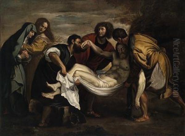 The Entombment Of Christ Oil Painting by Tiziano Vecellio (Titian)