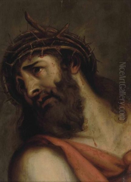 Christ Crowned With Thorns Oil Painting by Tiziano Vecellio (Titian)