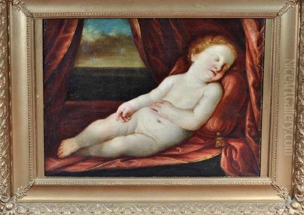 A Sleeping Child Oil Painting by Tiziano Vecellio (Titian)