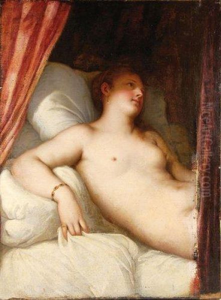 Danae Oil Painting by Tiziano Vecellio (Titian)