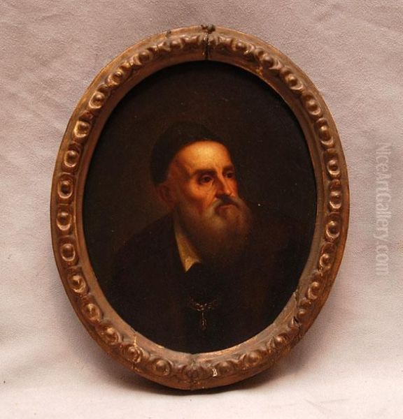 Portrait Of A Bearded Gentleman Oil Painting by Tiziano Vecellio (Titian)