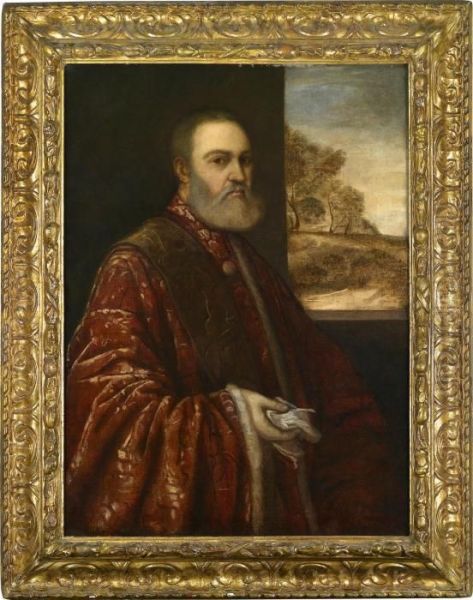 Presunto Ritratto Del Procuratore Di Sanmarco Oil Painting by Tiziano Vecellio (Titian)