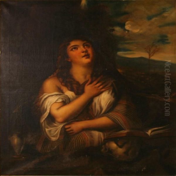 The Penitent Mary Magdalene Oil Painting by Tiziano Vecellio (Titian)