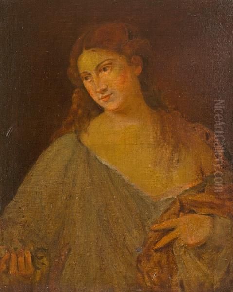 A Portrait Of A Woman Oil Painting by Tiziano Vecellio (Titian)