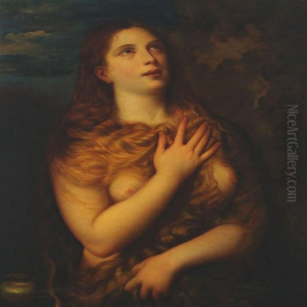 The Penitent Mary Magdalene Oil Painting by Tiziano Vecellio (Titian)