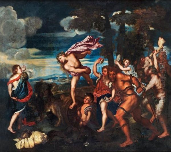 Bacchus And Ariadne Oil Painting by Tiziano Vecellio (Titian)