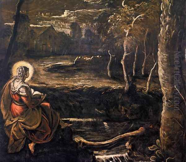 St Mary of Egypt (detail) Oil Painting by Jacopo Tintoretto (Robusti)