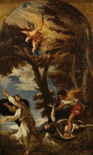 Martyrdom Of Saint Peter Martyr Oil Painting by Tiziano Vecellio (Titian)