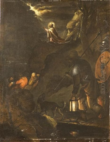 Gesu Nell'orto Degli Ulivi Oil Painting by Tiziano Vecellio (Titian)