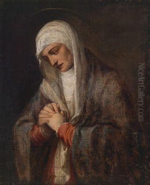 A Mater Dolorosa Oil Painting by Tiziano Vecellio (Titian)