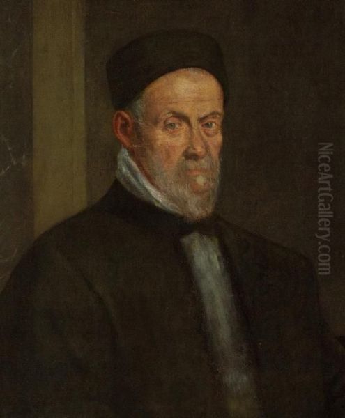 A Portrait Of A Gentleman, Bust-length Oil Painting by Tiziano Vecellio (Titian)