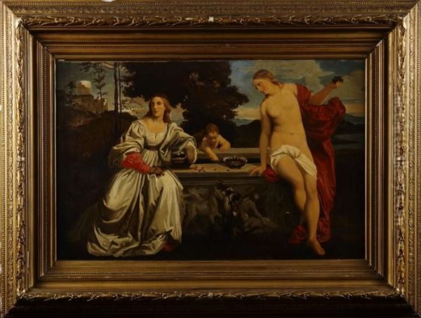 Den Sakrala Och Den Profana Karleken Oil Painting by Tiziano Vecellio (Titian)