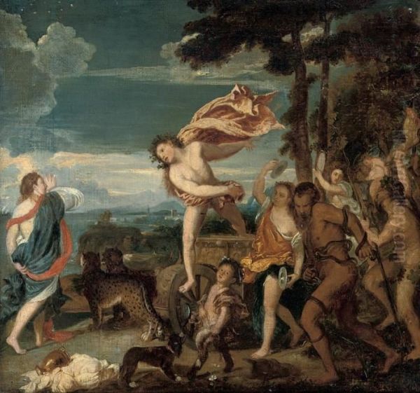 Bacchus And Ariadne Oil Painting by Tiziano Vecellio (Titian)