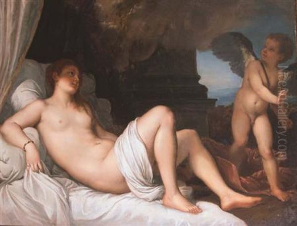 Danae Oil Painting by Tiziano Vecellio (Titian)