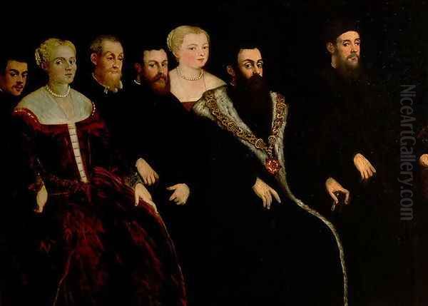 Seven members of the Soranzo Family 2 Oil Painting by Jacopo Tintoretto (Robusti)