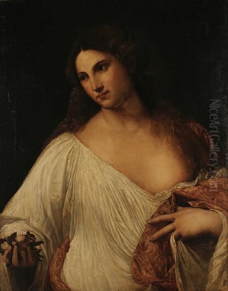 Flora Oil Painting by Tiziano Vecellio (Titian)