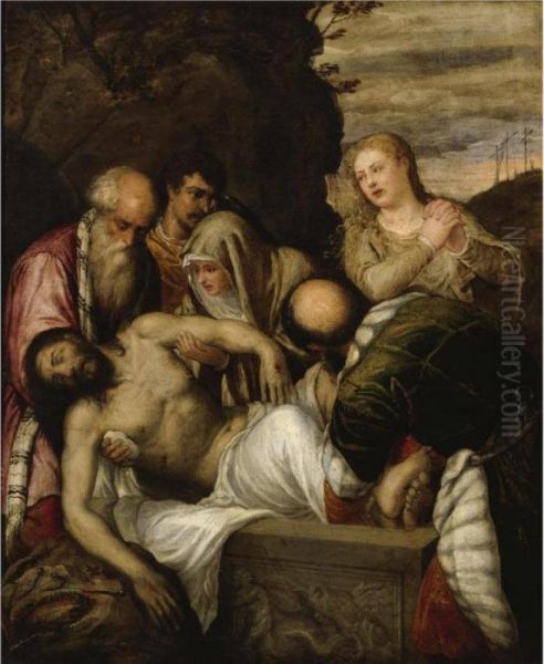 The Entombment Of Christ Oil Painting by Tiziano Vecellio (Titian)