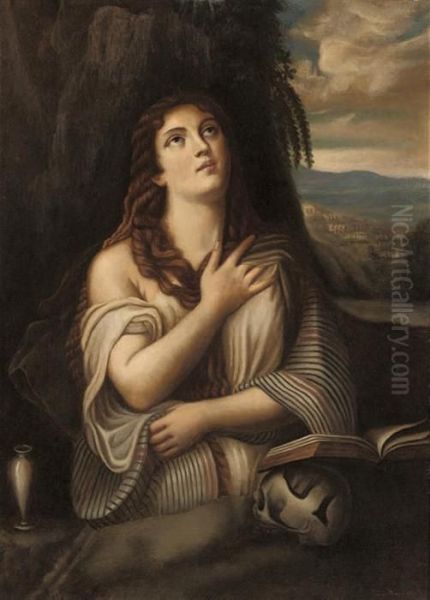 The Penitent Magdalen Oil Painting by Tiziano Vecellio (Titian)