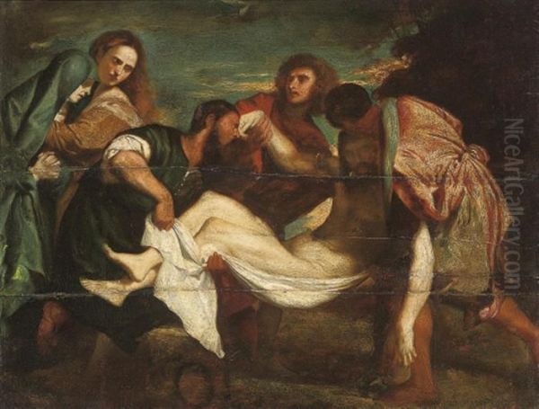 The Entombment Oil Painting by Tiziano Vecellio (Titian)