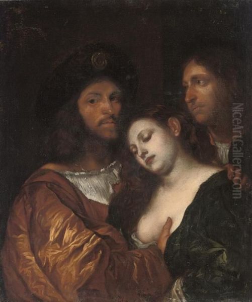 The Lovers Oil Painting by Tiziano Vecellio (Titian)