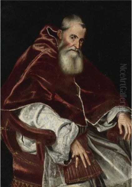 Portrait Of Pope Paul Iii Without Cap Oil Painting by Tiziano Vecellio (Titian)