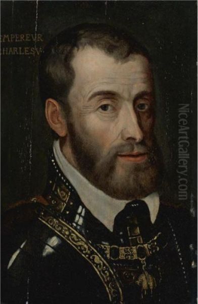 Portrait Of Emperor Charles V Oil Painting by Tiziano Vecellio (Titian)