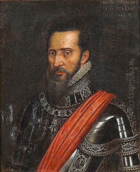 Portrait Of Don Fernando Alvarez De Toledo, Iii Duke Of Alba Oil Painting by Tiziano Vecellio (Titian)