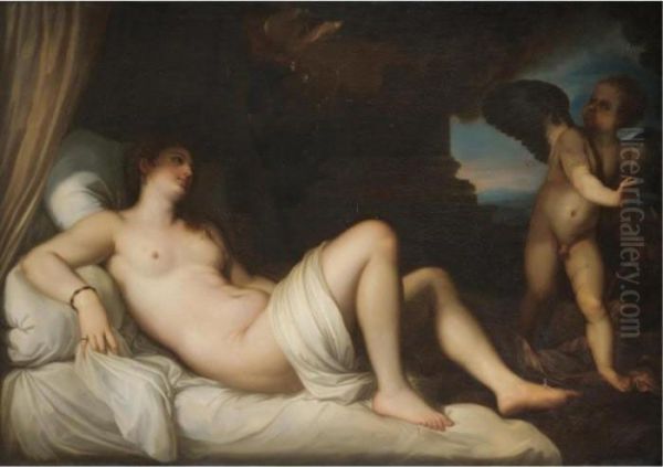 Danae Oil Painting by Tiziano Vecellio (Titian)