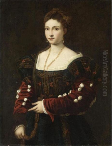 La Bella Oil Painting by Tiziano Vecellio (Titian)