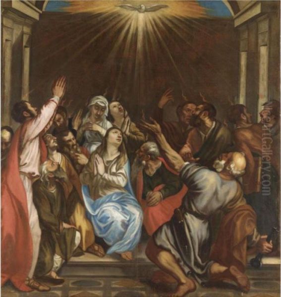 Pentecoste Oil Painting by Tiziano Vecellio (Titian)