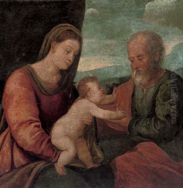 The Holy Family Oil Painting by Tiziano Vecellio (Titian)