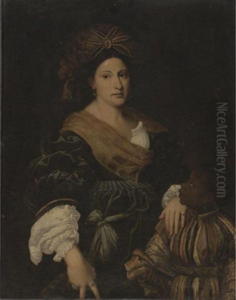 Portrait Of Laura Dei Dianti Oil Painting by Tiziano Vecellio (Titian)