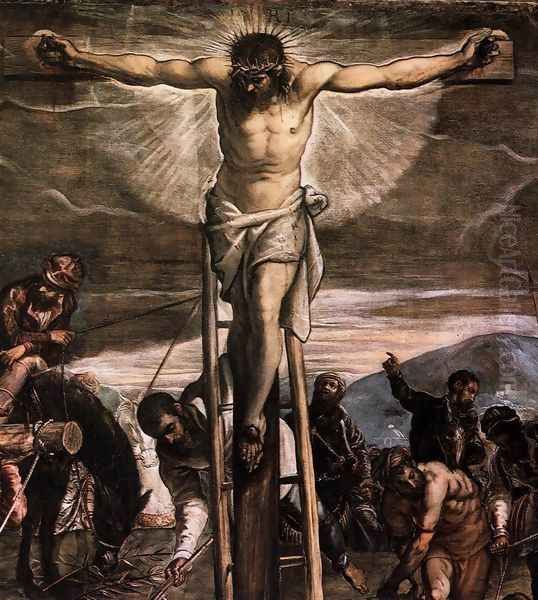 Crucifixion (detail 2) Oil Painting by Jacopo Tintoretto (Robusti)