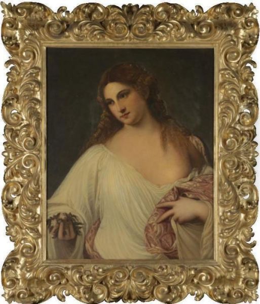 Flora Oil Painting by Tiziano Vecellio (Titian)