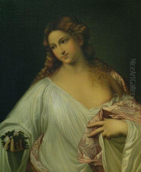 Flora Oil Painting by Tiziano Vecellio (Titian)